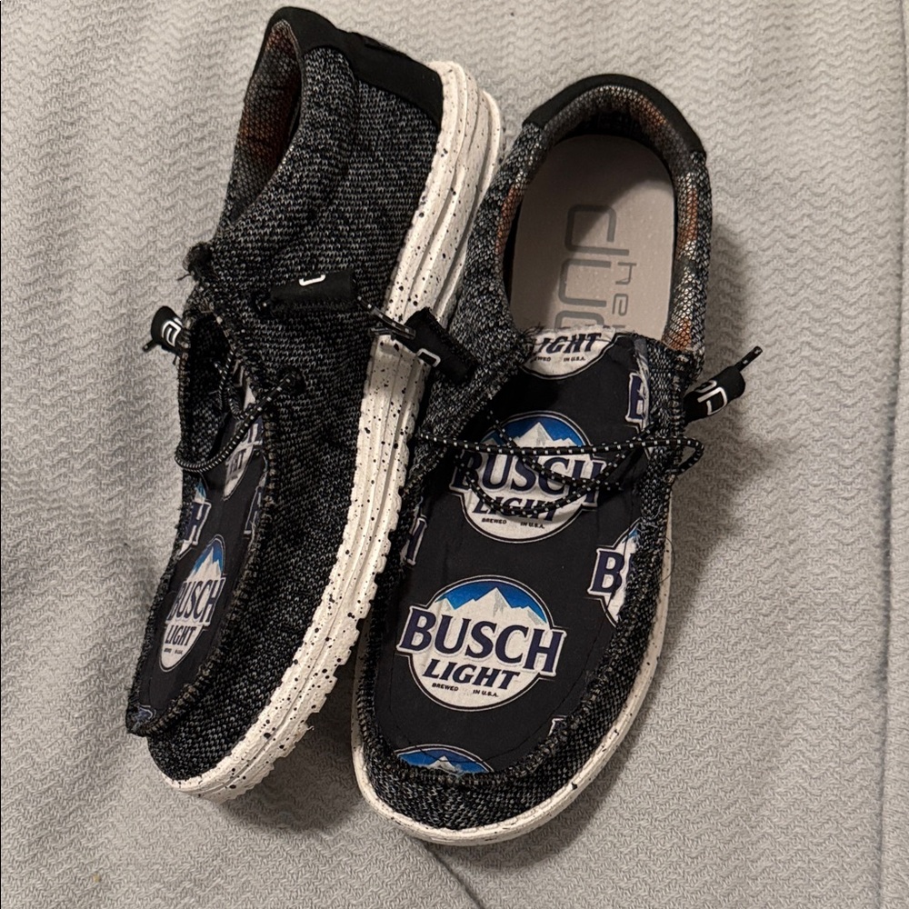 Custom Hey Dude mens Sneakers - Black and White